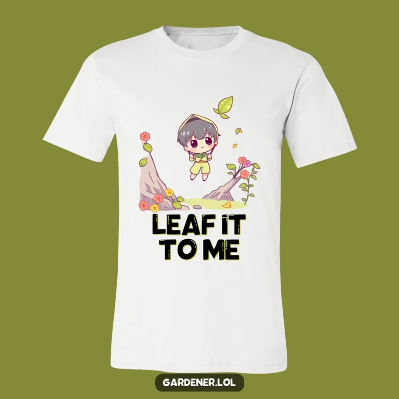 Funny Leaf Catching T-Shirt - Character Autumn Struggle Humor Tee