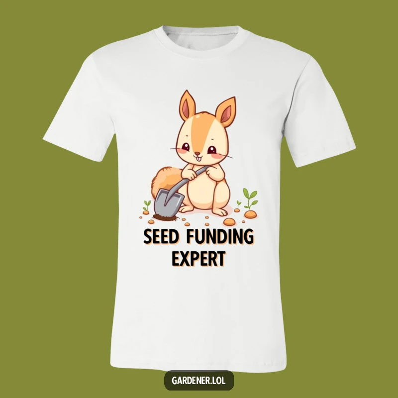 Funny Squirrel Planting Seeds T-Shirt, Whimsical Gardener Tee