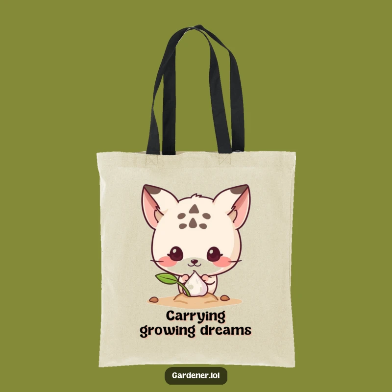 Funny Sprouting Seed Peek Tote Bag: Cute Animal's Curiosity for Growth, An Eco-Friendly Funny Gift