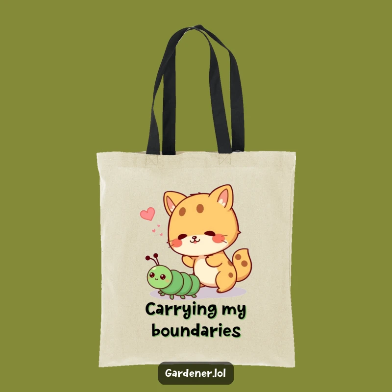 Funny Tote Bag: Animal Protects Garden, Playful Cute Gag Gift for Shoppers