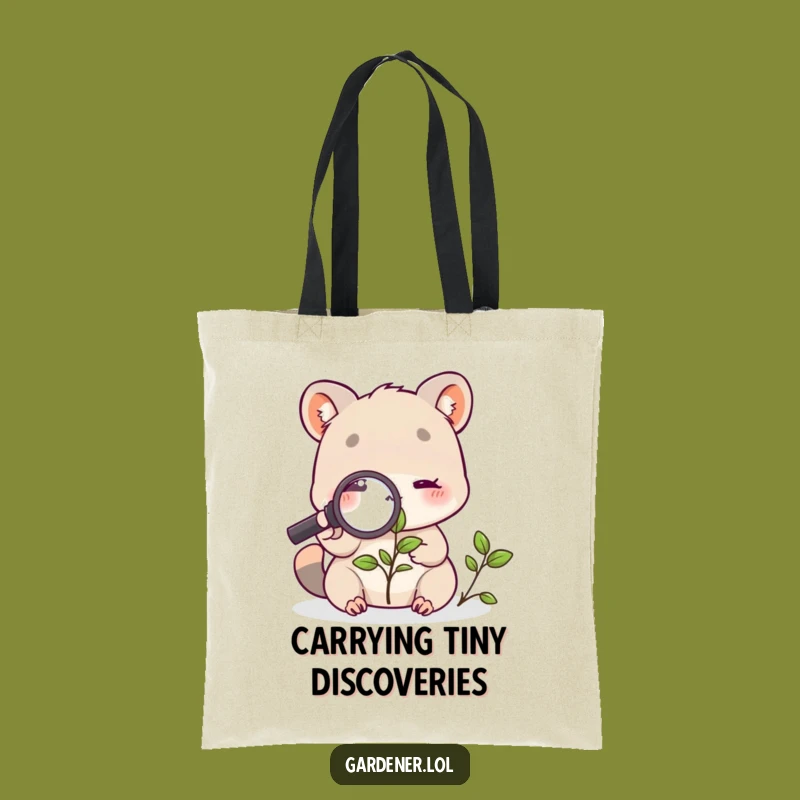 Funny Plant Discovery Tote Bag: Cute Animal Magnifying Glass Carry-All Gift