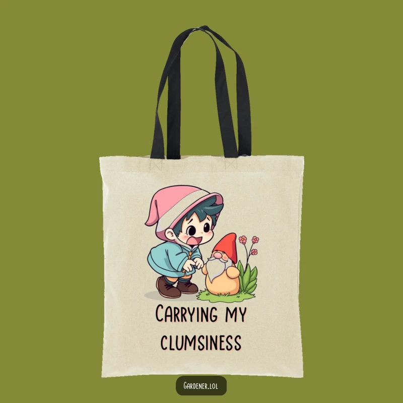 Funny Garden Gnome Trip Tote Bag - Hilarious Character Slip Carry-All