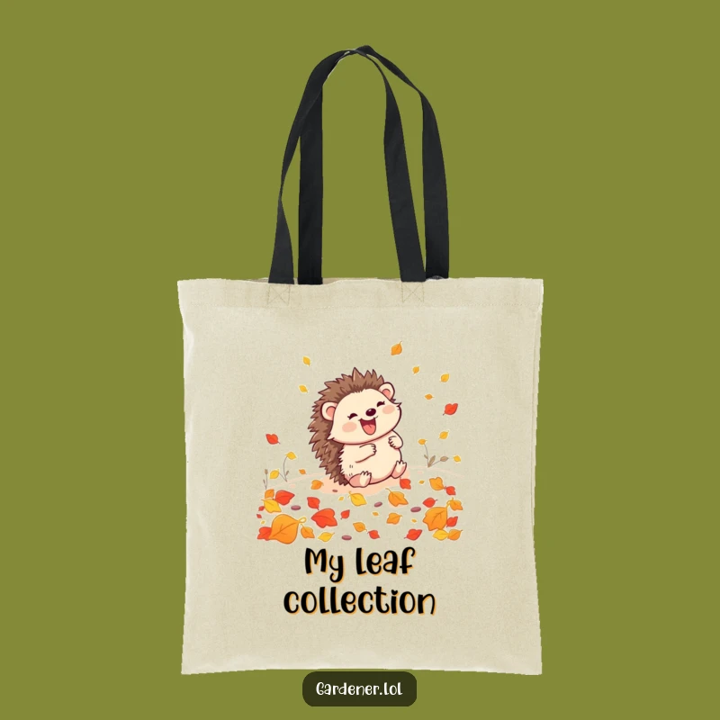 Funny Hedgehog Gardener Tote Bag: Durable Leaf Rolling Bag, Perfect Funny Gift