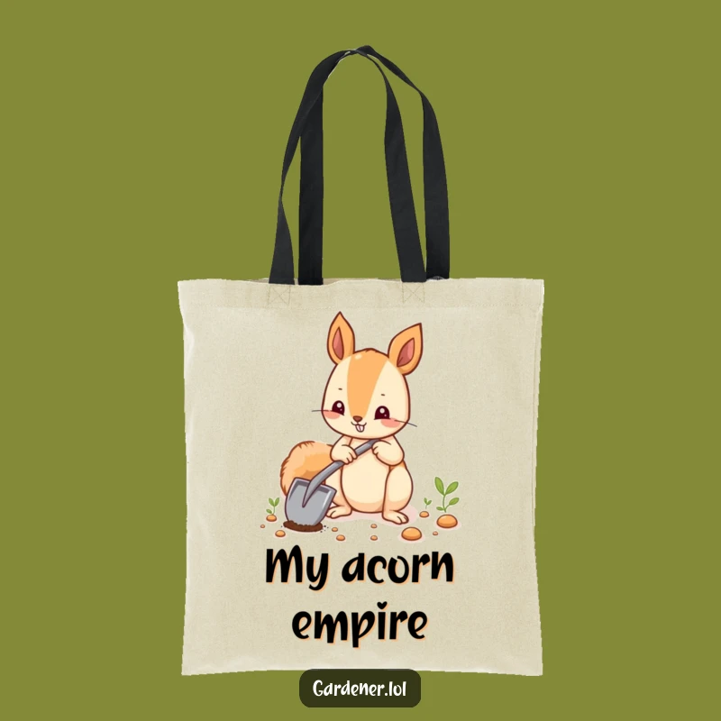 Funny Squirrel Planting Tote Bag, Eco-Friendly Gardener Accessory